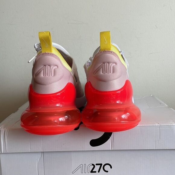 Nike Air Max 270 White Bright Crimson Women Size 8(FZ3624-100) - Picture 9 of 13